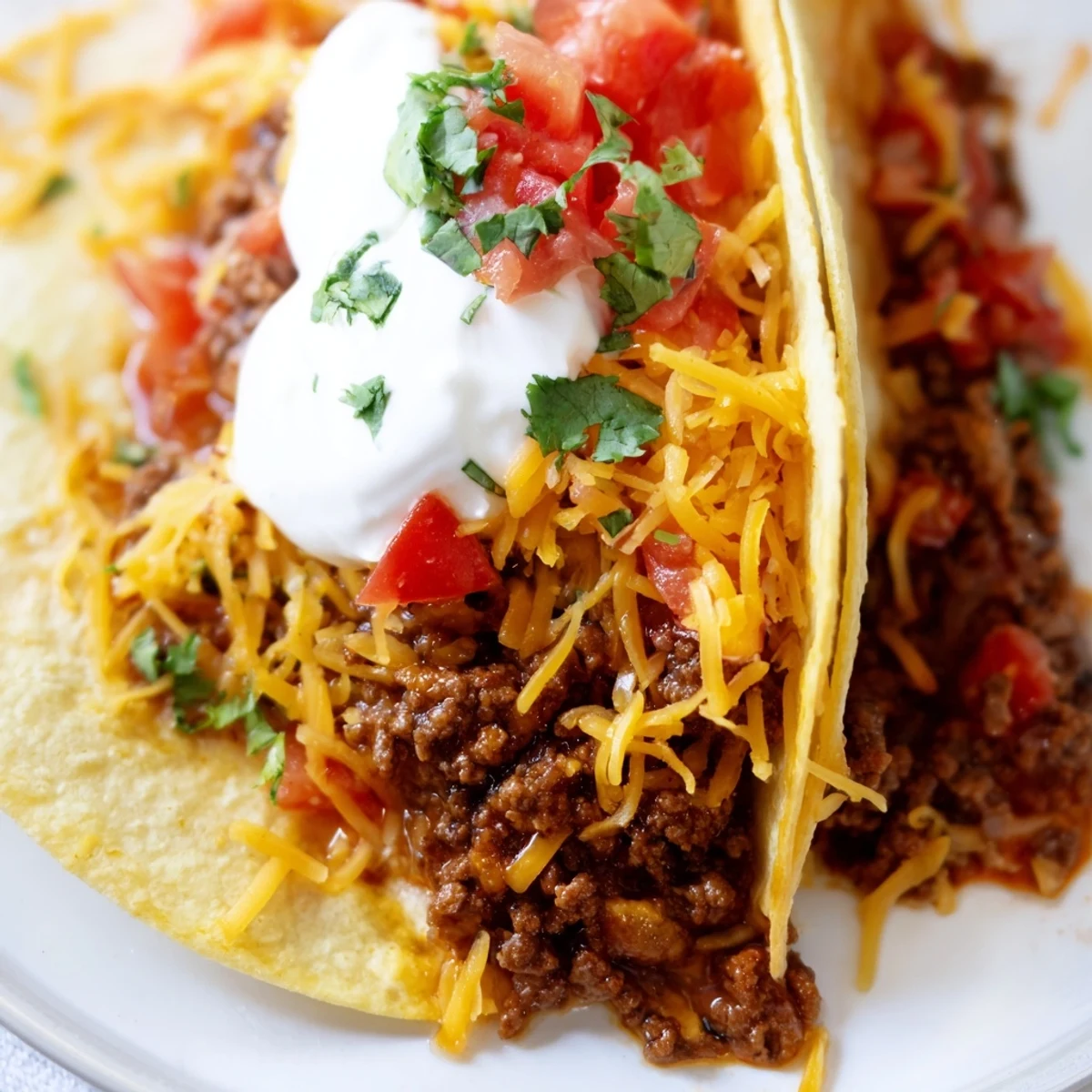 Golden brown seasoned ground beef sizzling in a skillet for Beef Taco Night, ready to serve.