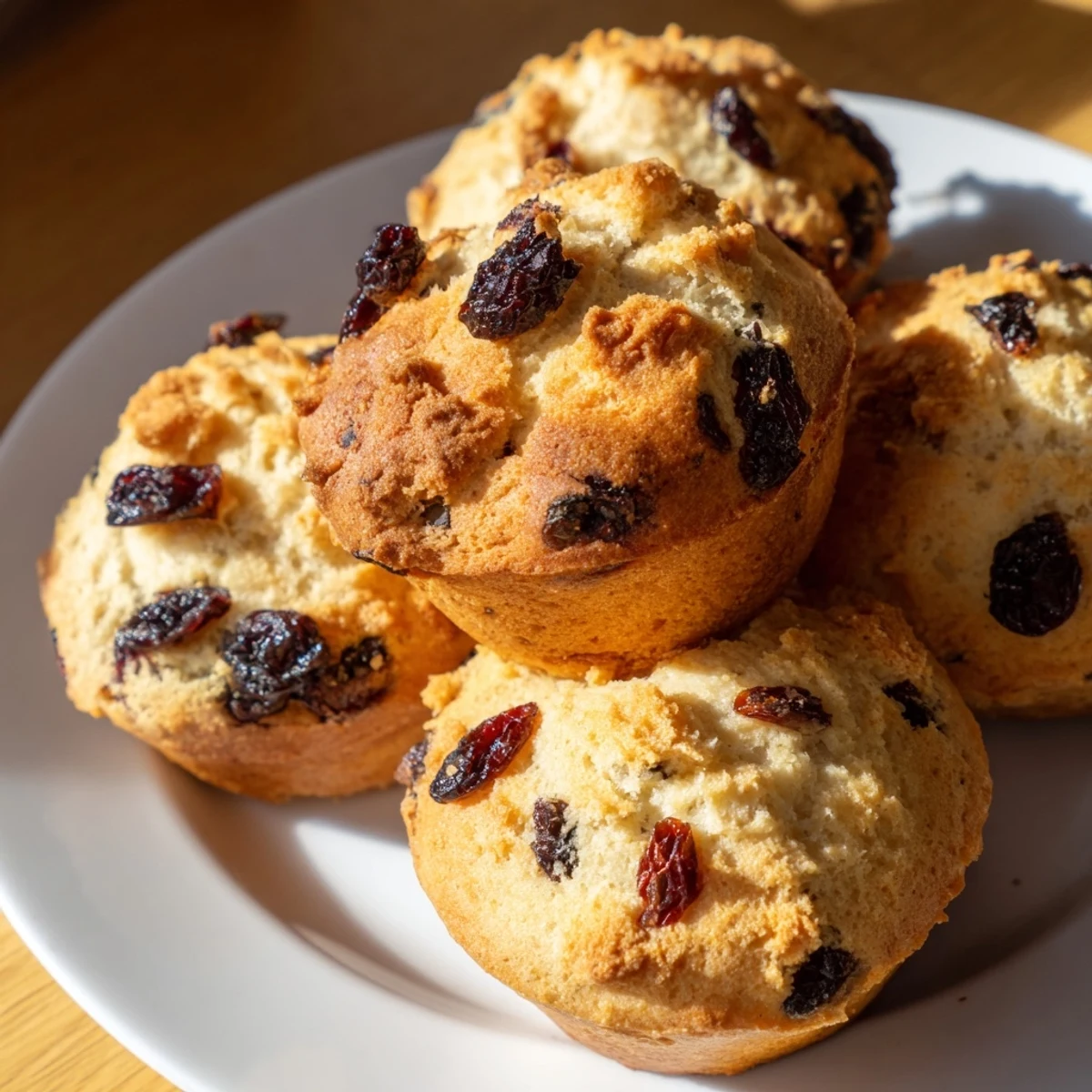 Freshly baked Irish Soda Bread Muffins with currants on a wire rack, showcasing golden tops perfect for breakfast.