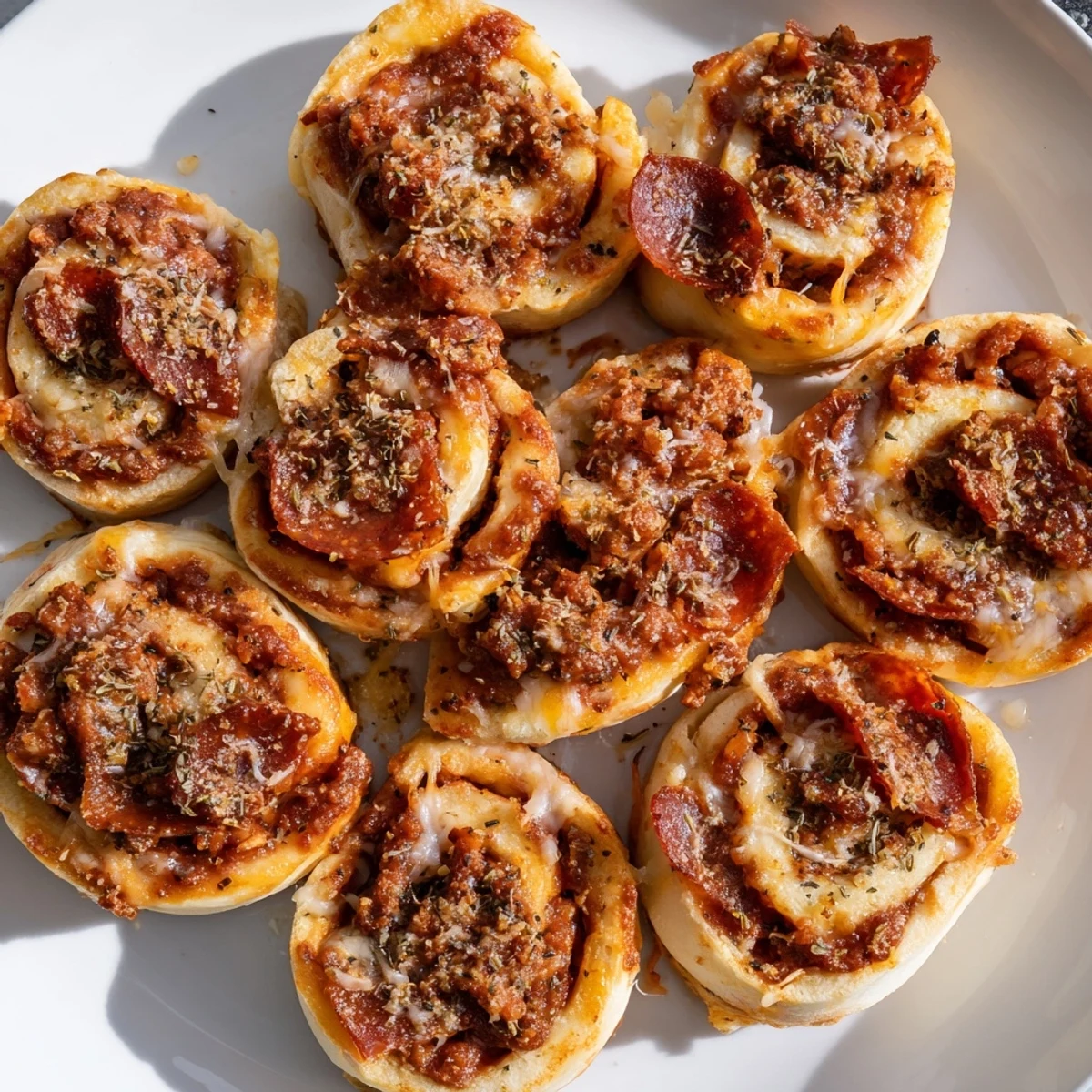 Golden Game Day Pizza Rolls with Beef Pepperoni on a platter, served with a small bowl of warm marinara dip.