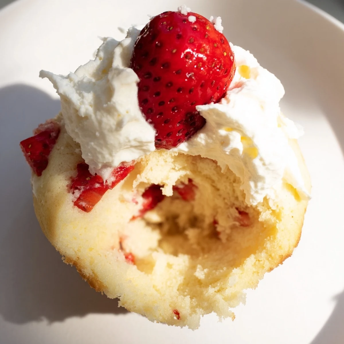 These Strawberry Shortcake Cupcakes feature a fluffy texture and sweet berry center, perfect for serving at a summer party.