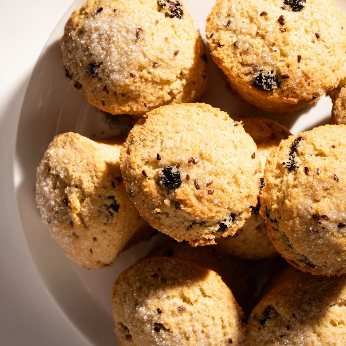 Freshly baked Mini Irish Soda Bread Muffins on a wooden board with a jar of butter and jam.