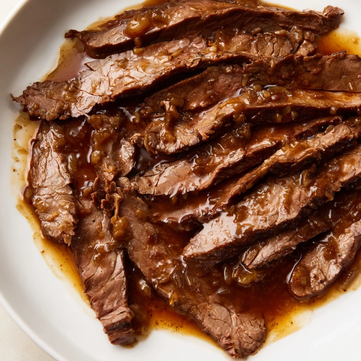 Serving Ultimate Slow Cooker Mongolian Beef with steamed broccoli and scallions for a gluten-free dinner in a ceramic bowl.