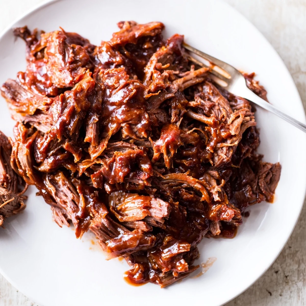 Sizzling Crock Pot Korean Beef garnished with sesame seeds ready to be scooped over rice.