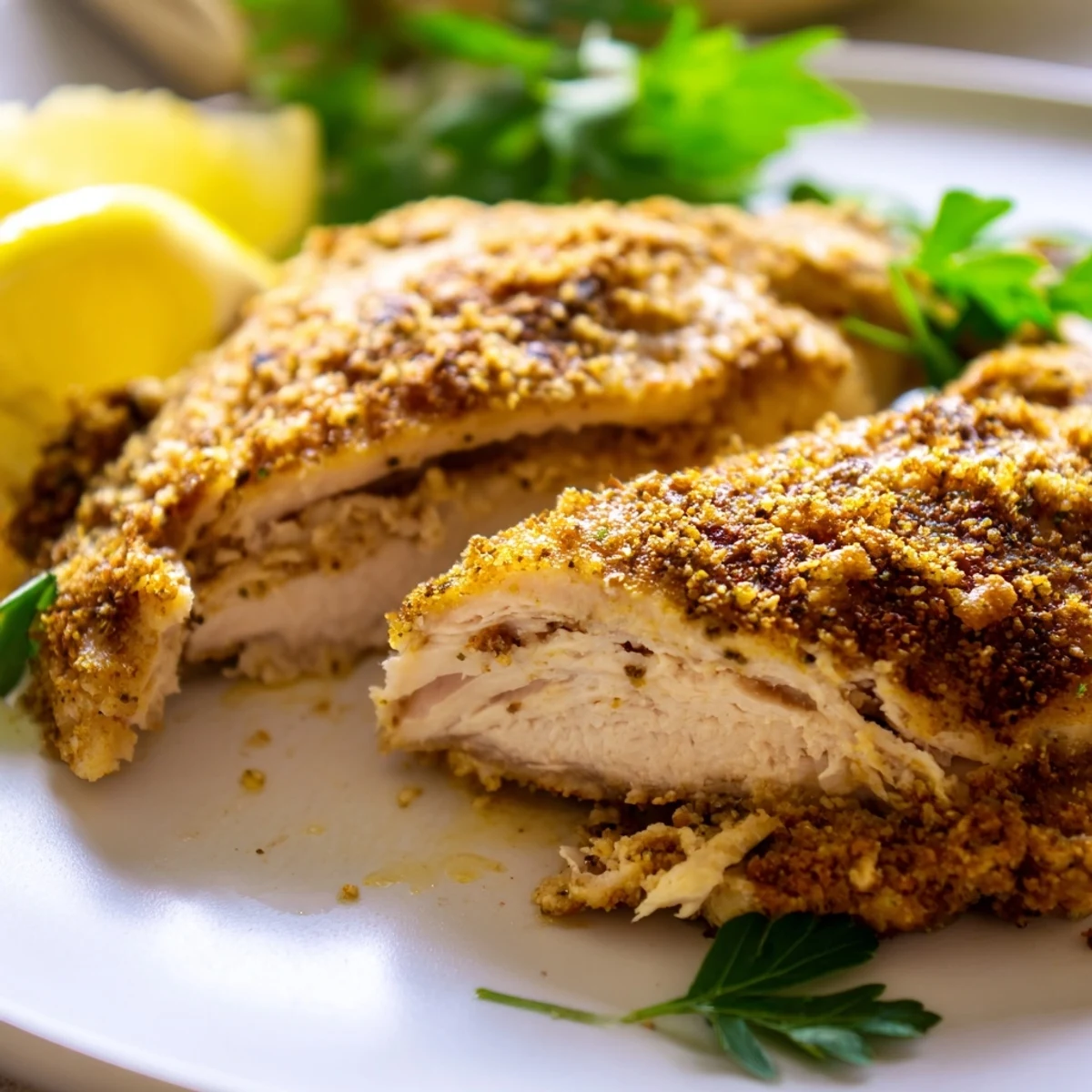 Tender, perfectly cooked Oven Baked Chicken Breasts sliced and served alongside roasted vegetables for a complete, gluten-free weeknight meal.