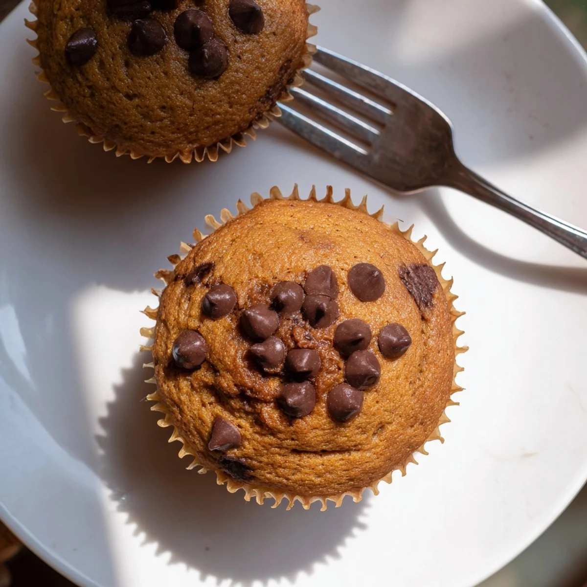 A serving plate displays French Roast Coffee Muffins with Mochi Flour paired with a hot mug of coffee for a cozy breakfast.