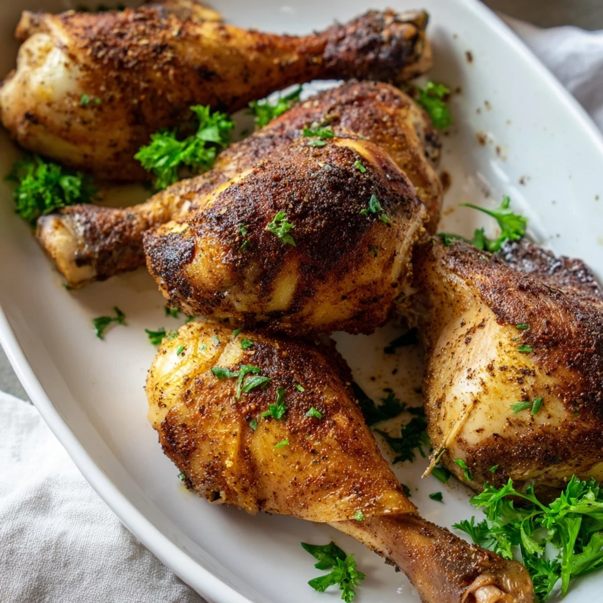 Crispy skinned buttermilk roasted chicken pieces resting after baking to golden perfection on a rack