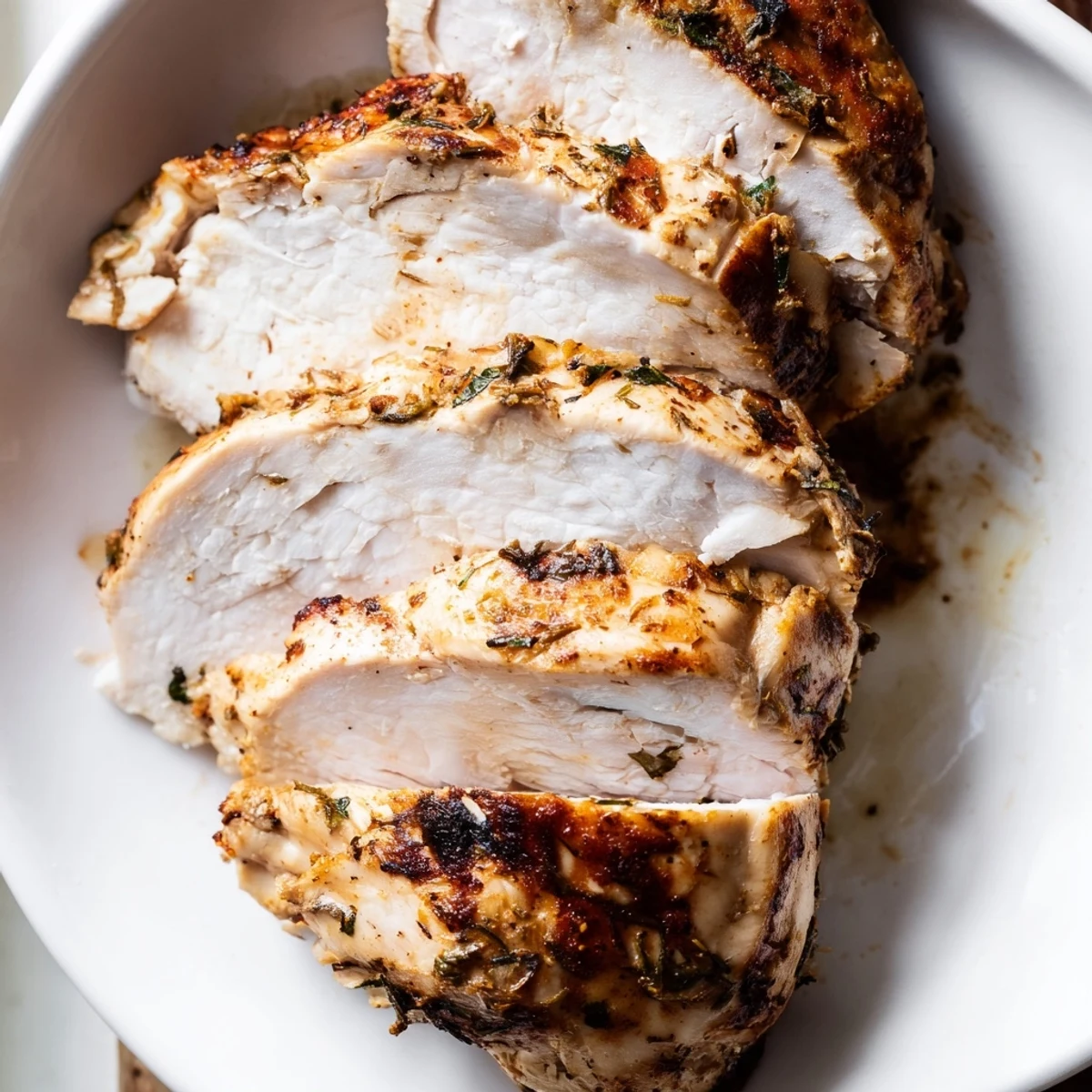 Tender Greek yogurt marinated chicken with golden grill marks served on a white platter