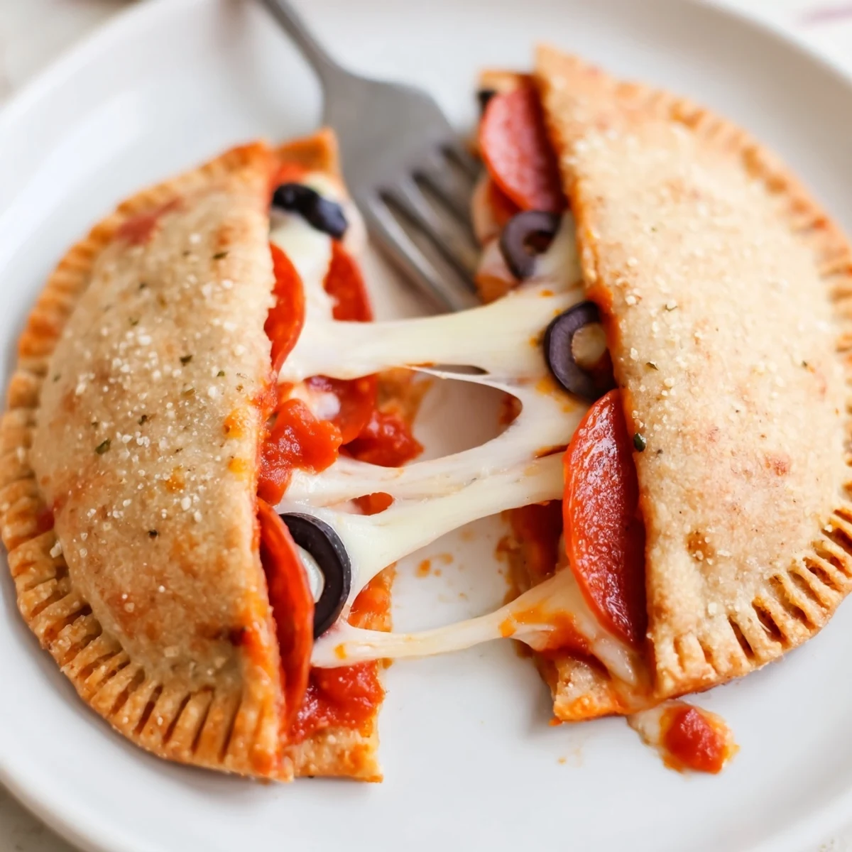 Pie Iron Pizza Pockets with golden crust, bubbling cheese, served hot by campfire