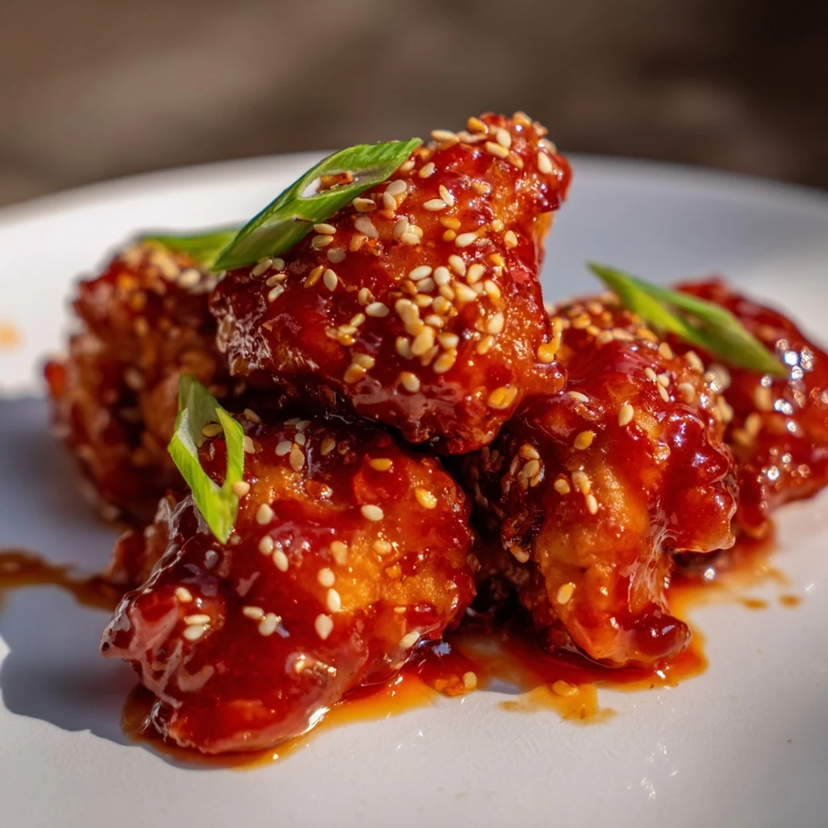 Juicy chicken thighs coated in sweet and spicy honey sriracha glaze served over fluffy white rice