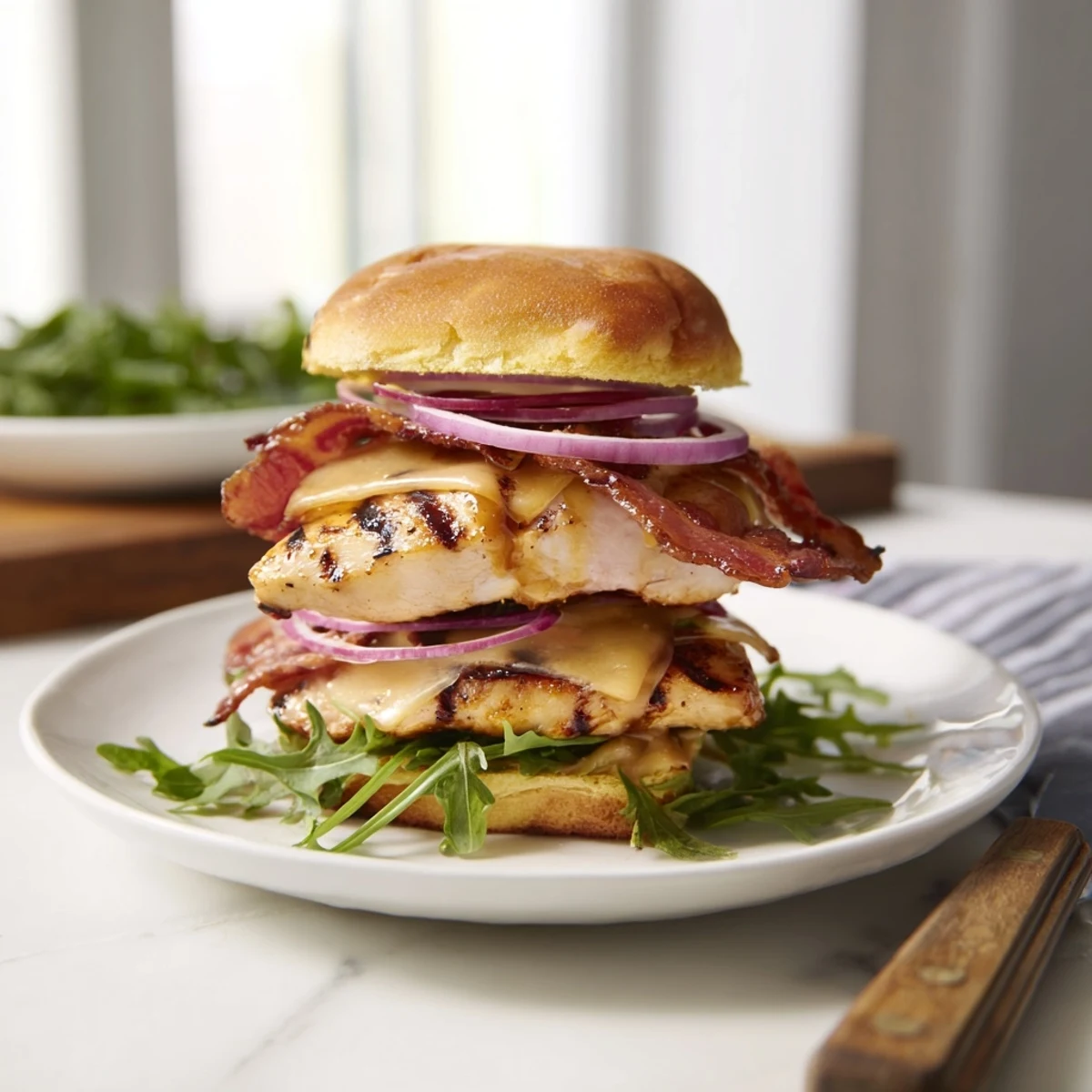 Golden Maple Chicken Bacon Sliders featuring cheesy glazed meat served on toasted buns.