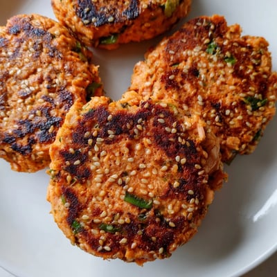 Harissa Sesame Salmon Patties