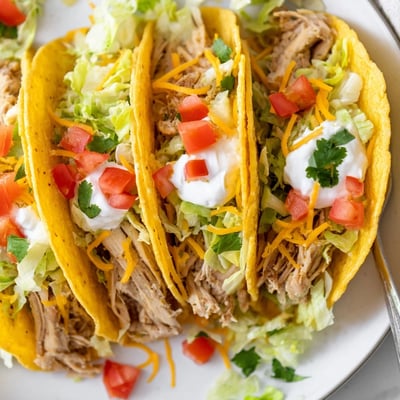 Slow Cooker Ranch Chicken Tacos
