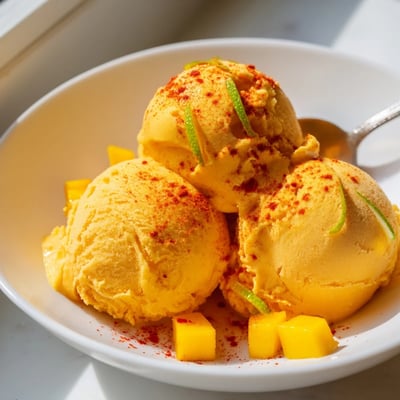 Creamy Chili Lime Mango Sorbet